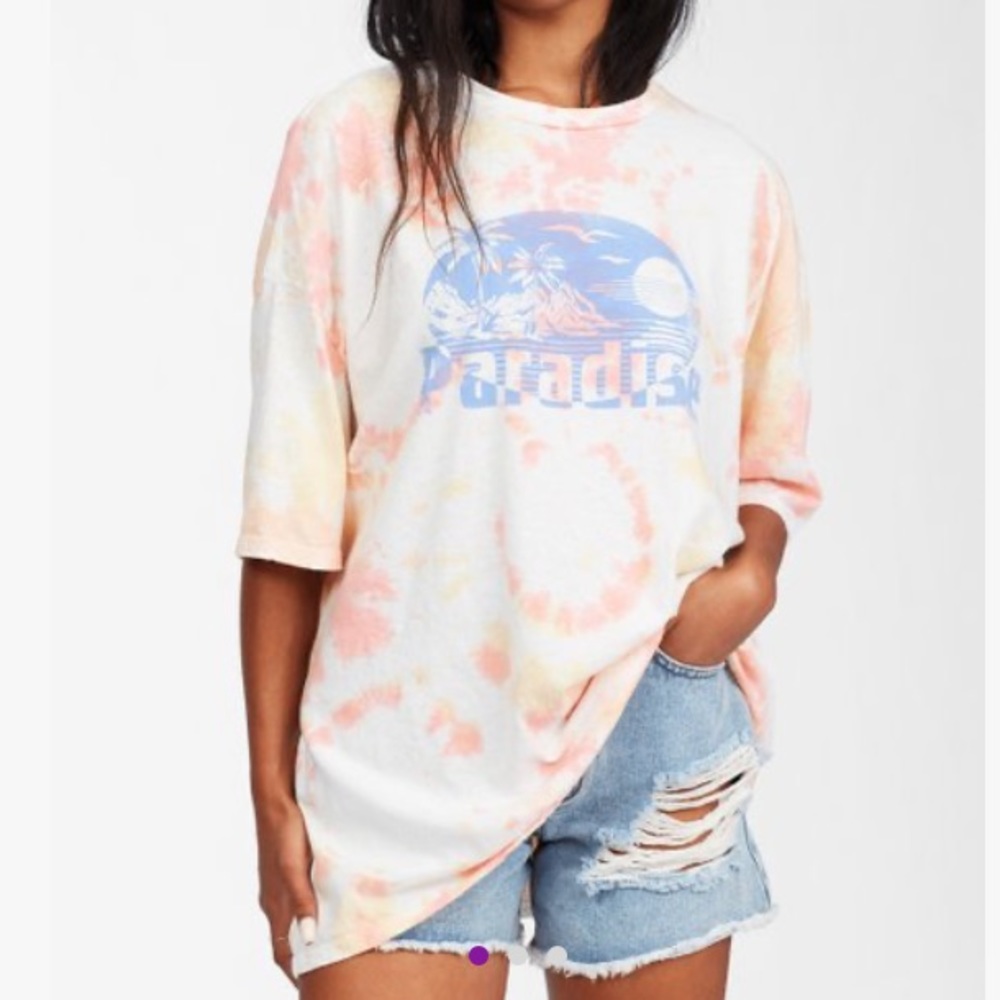 NEW Billabong Paradise Sun & Sea Oversized Tie Dye T-Shirt